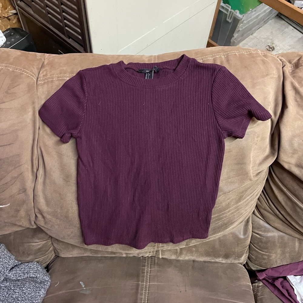 Purple Forever 21 Ribbed Tee
